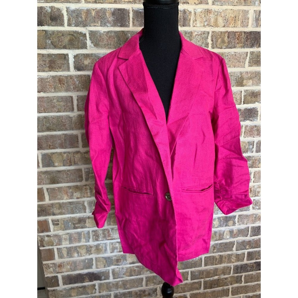 Michael Michael Kors 3/4 sleeve linen pink cropped jacket 12 business casual